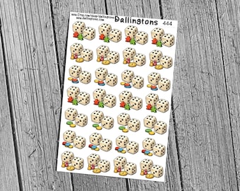 Game Piece Sticker Sheet, Tabletop Gamer Planner Stickers for Scrapbooks and Journals (#444)