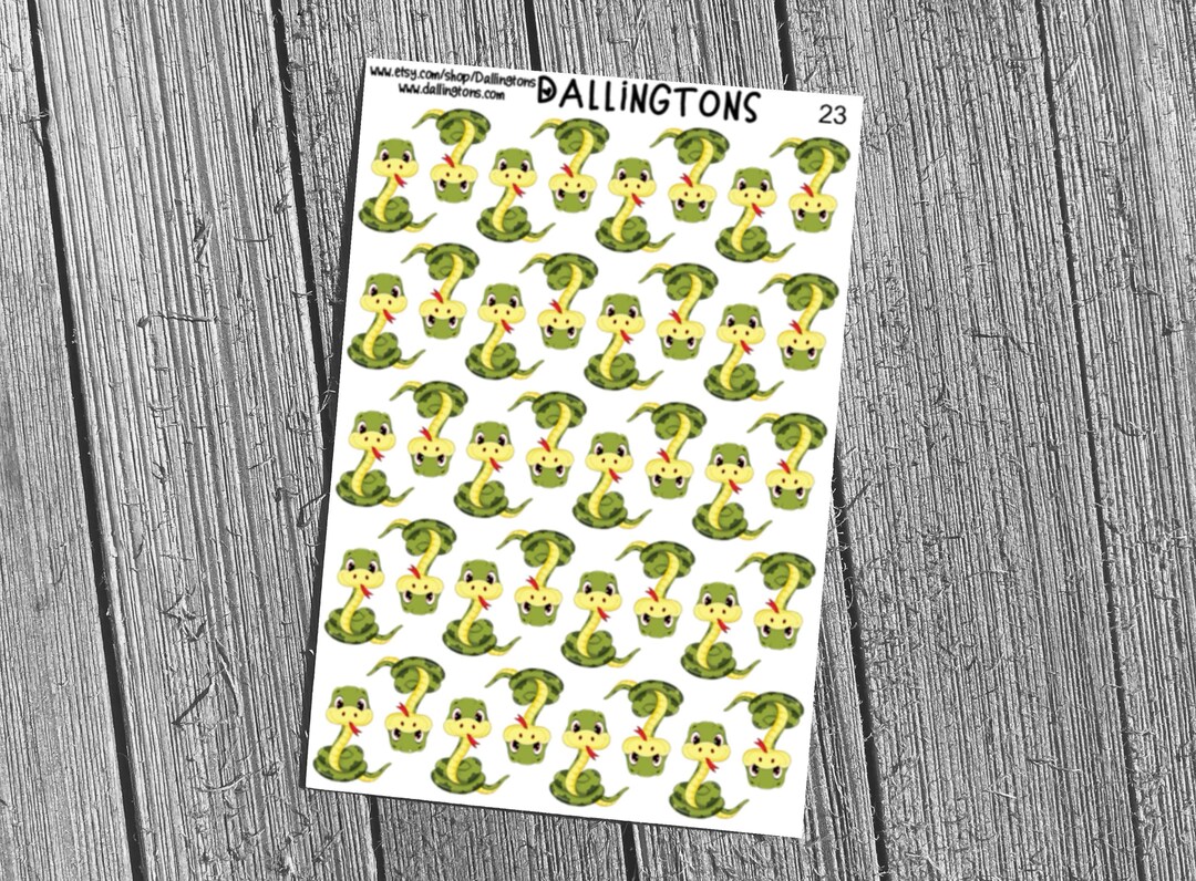 Happy Snakes (#16) - Stickers for Books, Scrapbooks, Planners, Cards ...