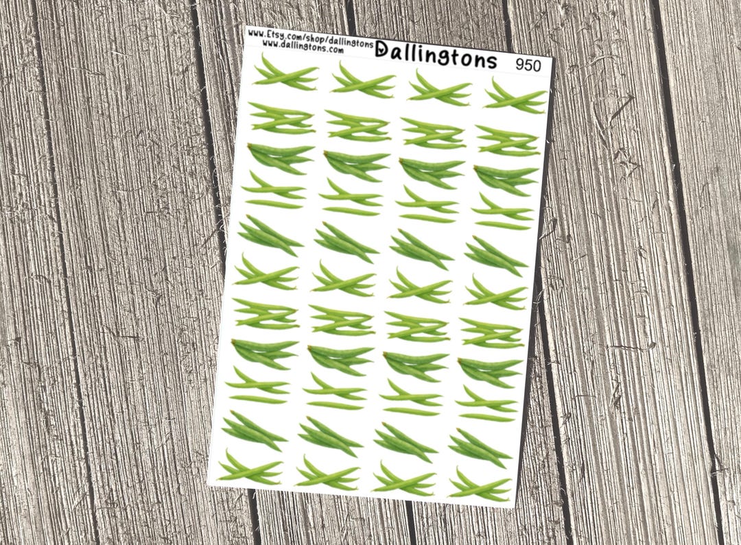 Bean Plot Sticker Green Beans (#950) - Tiny Stickers for Books and Planners - Etsy