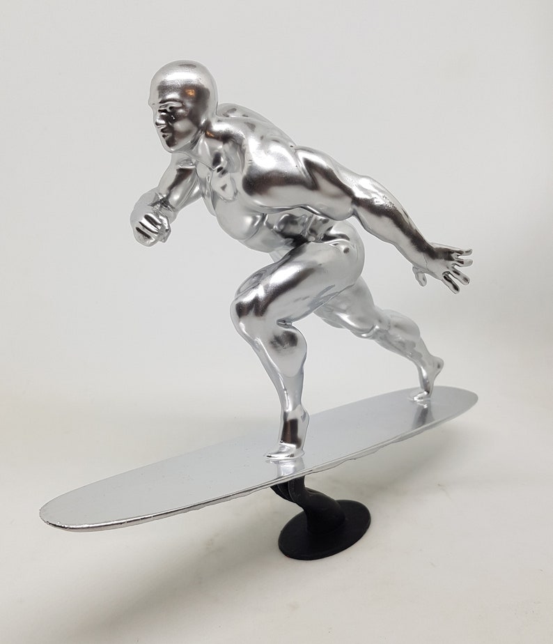 Surfer silver figurine 3D print silver surf large model Etsy
