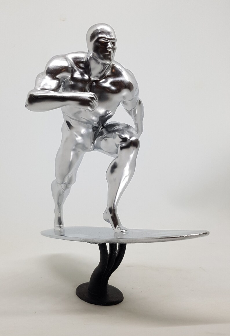 Surfer silver figurine 3D print silver surf large model Etsy