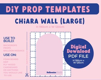 Large Chiara Wall Template, Chiara Wall Mosaic from Balloons, Arch Marquee, Chiara Backdrop Template Bday Props, DIGITAL FILE, DIY Props