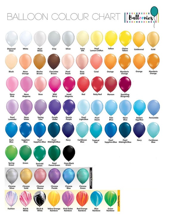 Qualatex Balloon Color Chart