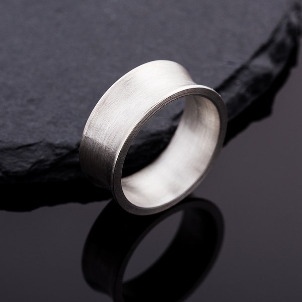 Handgefertigter, konkaver Ring aus 925er Silber // Ring Silber// Geschenke für Frauen// Freundschaftsring// Valentinstag Geschenk// handmade