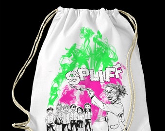 Gym bag "Spliff" Green Pink White Screen Printing