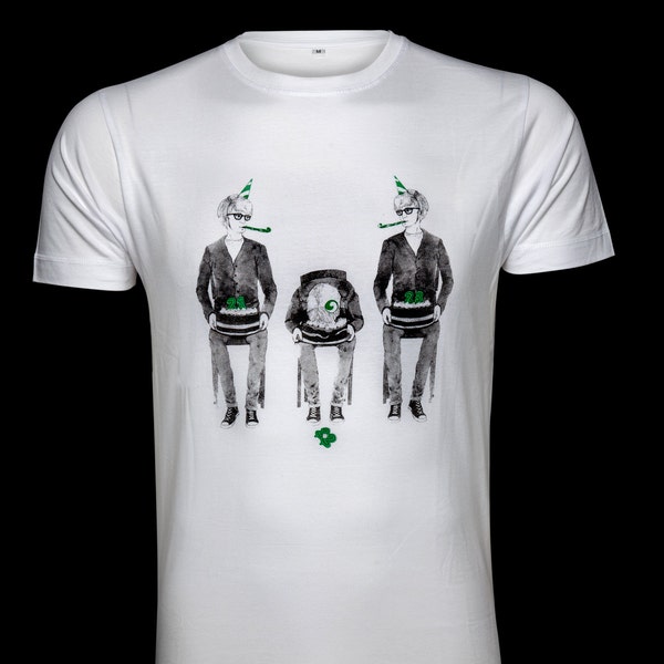 Boyz Fair Trade Siebdruck Shirt "21, 22, 23" Classic Cut Weiß Grün Baumwolle