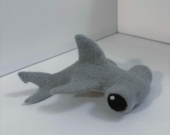 Needle Felt Hammerhead Shark | Handmade Wool Ocean Animal | Coastal Decor | Shark Lover Gift