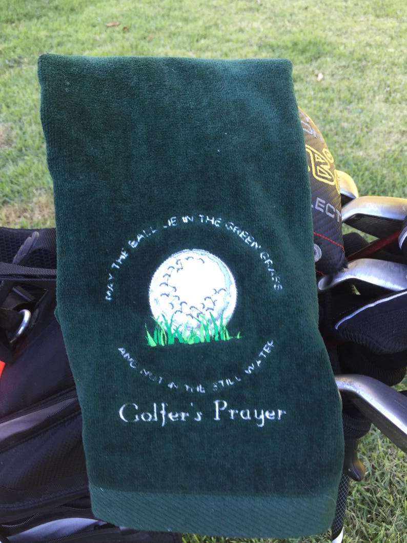 La Priere Du Golfeur Serviette Serviette De Golf Brodee Etsy
