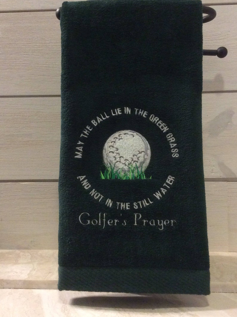 La Priere Du Golfeur Serviette Serviette De Golf Brodee Etsy