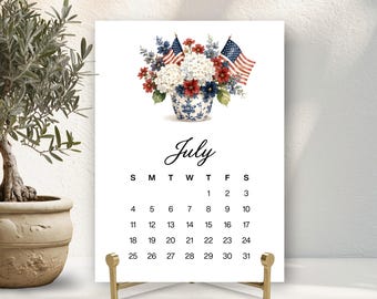 2027 Desk Calendar, Coastal Navy Calendar, Blue and White Monthly Calendar, 5x7 Desk Calendar, Coastal Office Decor, Gift for Her