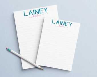 Personalized Notepad Set Custom Name Teacher Notepad Student Gift Bridal Shower From Desk Office Stationery Professional Woman Monogram 1033