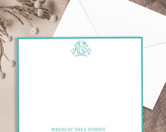 Personalized Monogram Stationery Set Women Correspondence Notecard Custom Initial Writing Paper Note Cards Thank You Gift Professional 1013