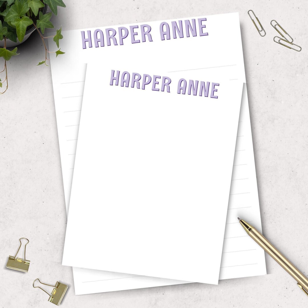 Personalized Notepad Girl Name Notepad for Letter Writing Pad Custom ...