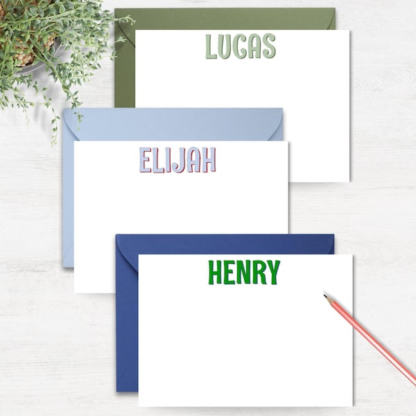 Personalized Boy Stationery Gift Kids Note Cards Childrens Stationery Writing Set Custom Kid Thank You Note Paper Note Cards Child 1001