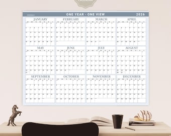 2026 Annual Wall Calendar | Giant Year At A Glance Yearly Planner | Office Organization
