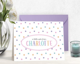 Personalized Kid Stationery Set Custom Notecards Girl Thank You Notecard Monogram Note Card Personalized Note Children Writing Personal 1023