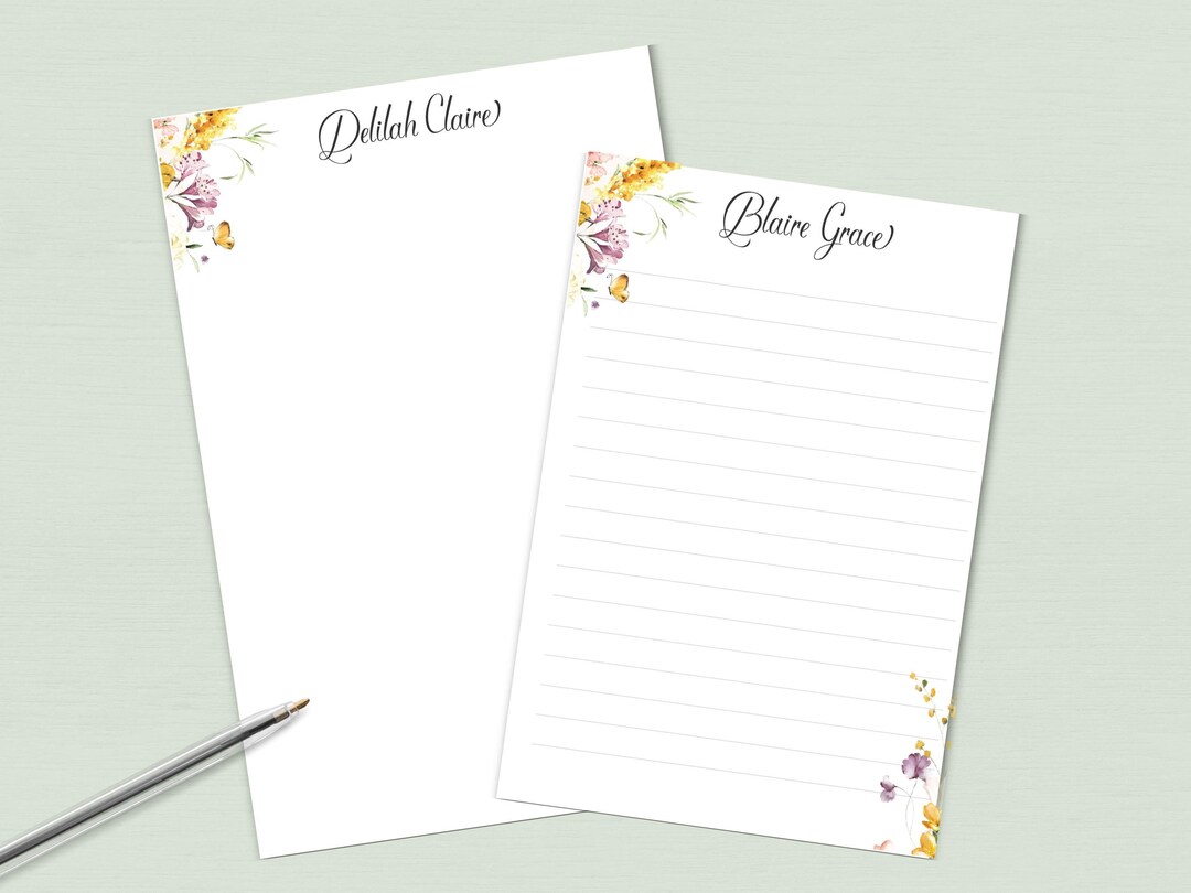 Personalized Wildflower Notepad | Custom Wildflower Stationery ...