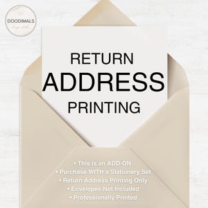 Return Address Printing Service Custom Envelope Addressing Personalized Stationery Wedding Invitation Back Flap Sender Information
