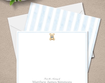 Personalized Baby Stationery Teddy Bear Shower Notecard Set New Baby Gift Custom Child Correspondence Thank You Cards Mom Shower Gift 2006
