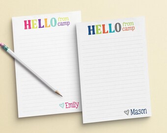Personalized Camp Notepad Custom Name Birthday Gift Back School Lined Memo Pad Writing Paper Children Letter Stationery Graduation Youth