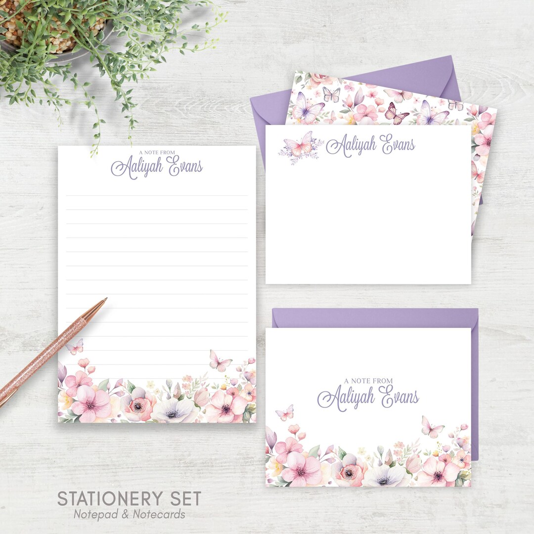 Personalized Stationery Set Custom Notecards Letter Writing Gift Her ...