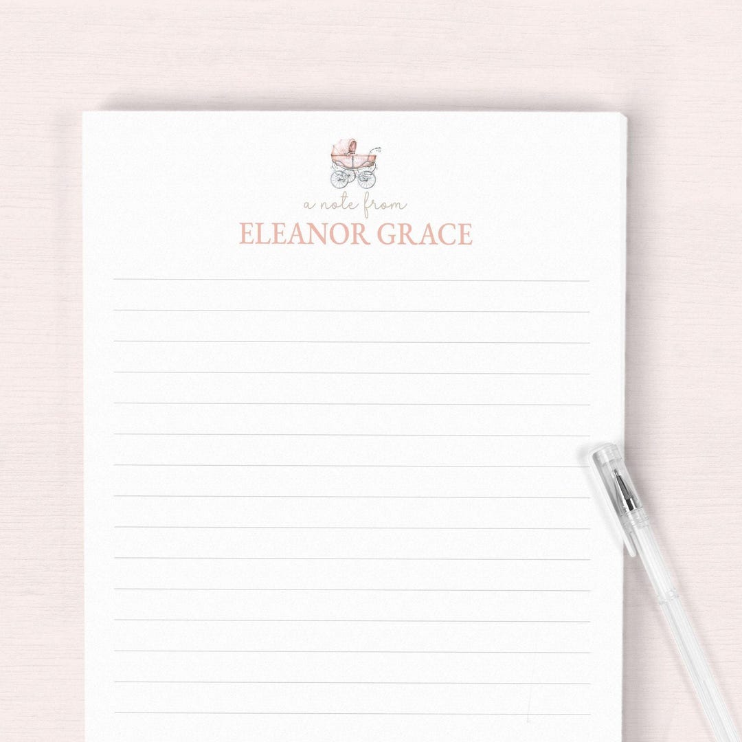 Personalized Baby Notepad Custom Stationery Stationary Set Gift New ...