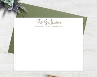 Personalized Stationery Set Monogram Stationary Gift Idea Custom Note Card Elegant Thank You Writing Paper Desk Letter Professional 1018