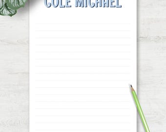 Personalized Notepad Boy Custom Name Notepad Camp Stationery Set Pen Pal Note Paper Writing Pad Student Gift Youth Desk Letter Sheet 1001
