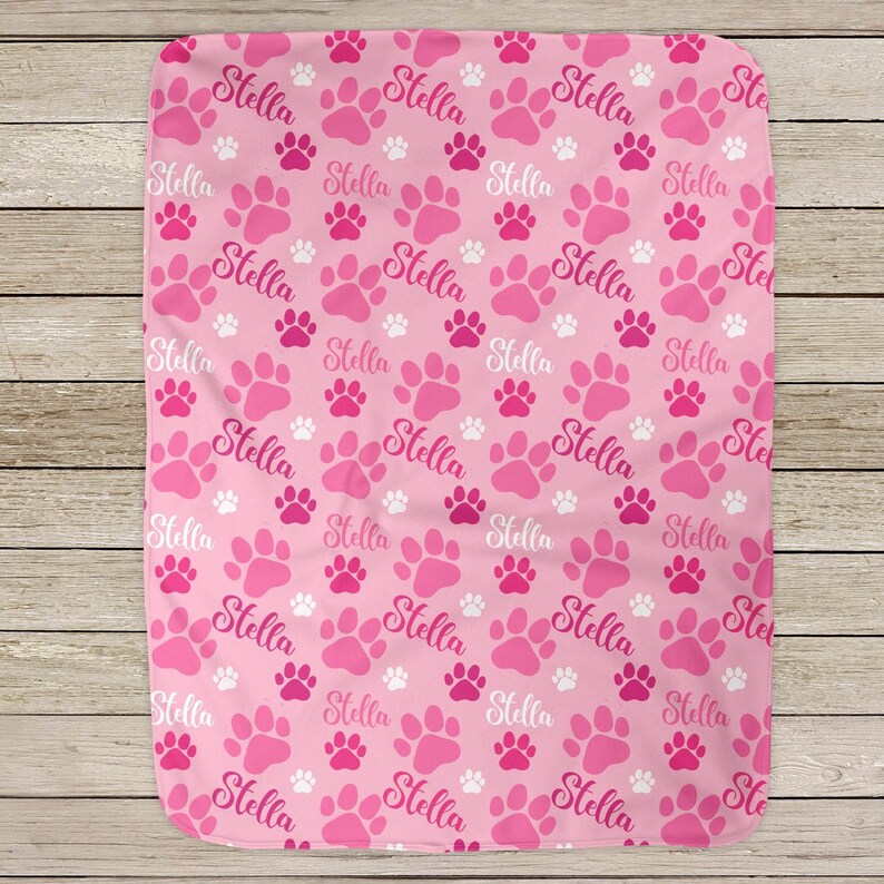 Pink Personalized Dog Blanket Girl Custom Pet Blanket Pink Etsy