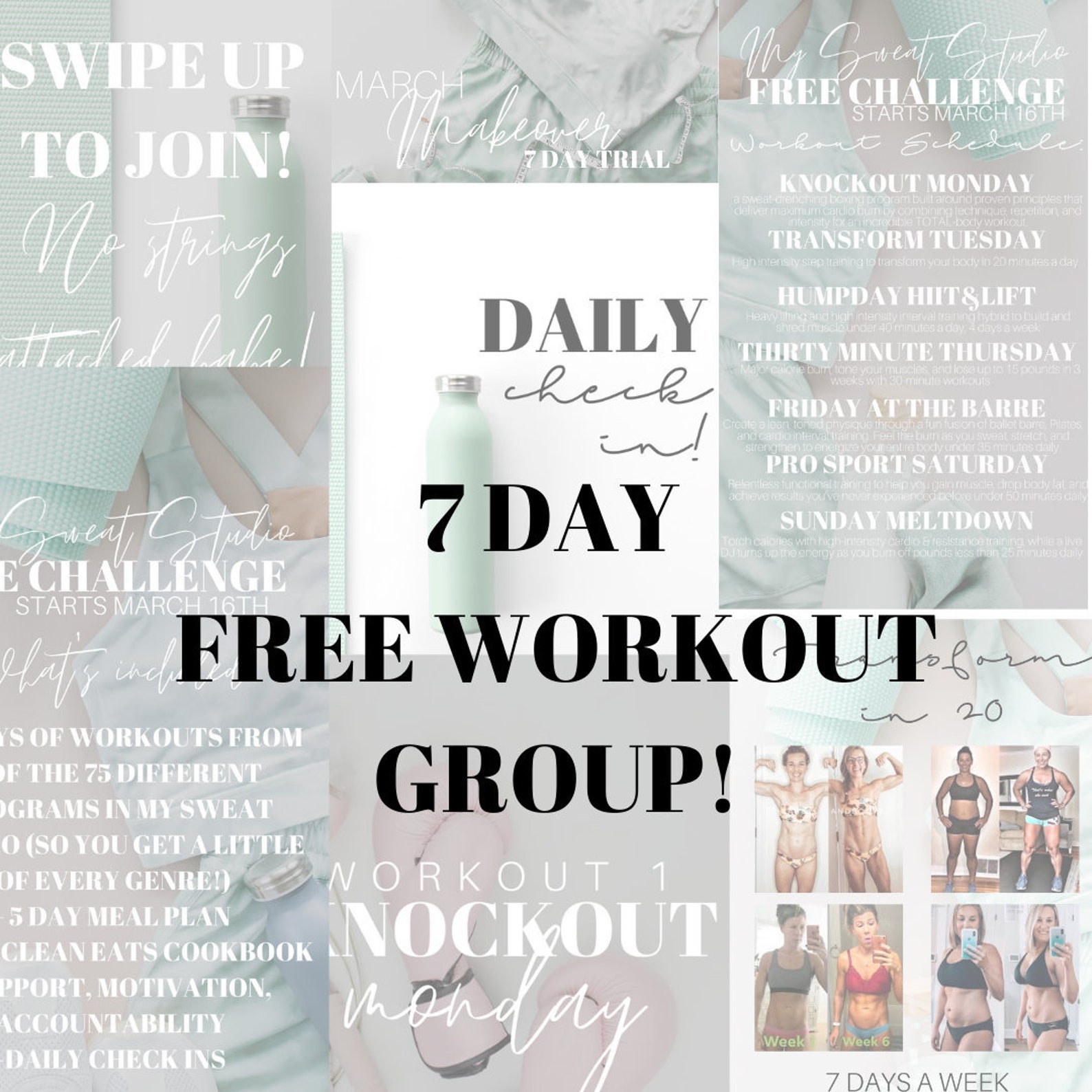 7 Day Free Fitness Challenge Group Resources Editable Canva Etsy