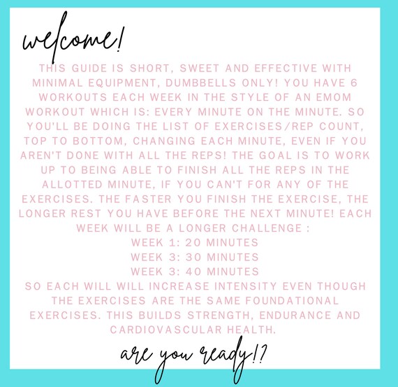 3 Week Dumbbells Only EMOM Program Etsy Australia