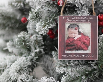 Christmas Pregnancy Announcement Ornament, Ultrasound Ornament, Expecting, First Christmas as Grandma and Grandpa