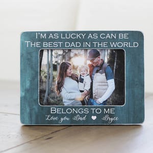 Personalized Gift for Dad | Father's Day Gift from Kids | Picture Frame | Gift for Husband | Fathers Day GIFT I'm As Lucky As Can Be