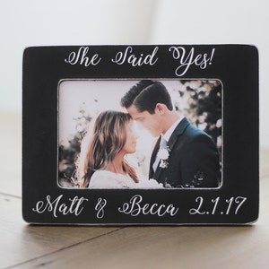 Christmas Engagement Gift She Said Yes Personalized Picture Frame GIFT Engagement Frame Gift for Couple Engagement Party