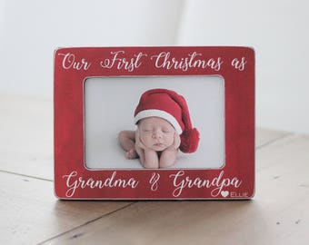 First Christmas as Grandma Photo Christmas Gift | Grandma Pregnancy Announcement Christmas Pregnancy GIFT Personalized Picture Frame