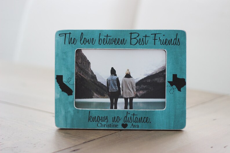 Long Distance Best Friends States Frame Personalized Picture Etsy