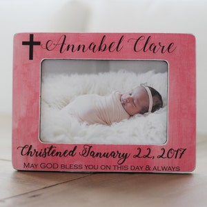 Christening Gift for Girl Personalized Picture Frame Godson Goddaughter Godchild Godparents Gift for Christening