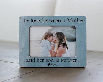 Mother's Day Gift from Son, Mother Son, Personalized Gift Frame, Gift for Wife, Mom of Boy, The Love Between a Mother and Her Son is Forever