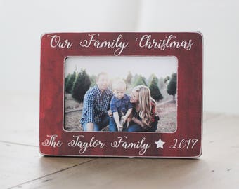 Christmas Gift Picture Frame Our Family Christmas Family Name Christmas GIFT Personalized Gift