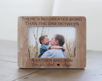 Christmas Dad Gift Frame, Father Son, Gift from Son, Personalized Picture Frame GIFT, Bond Between Father Son Quote