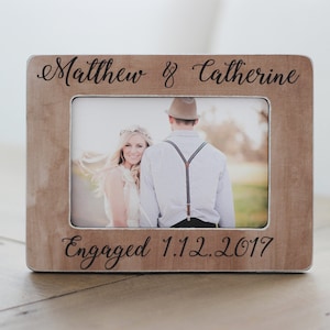Personalized Engagement Gift She Said Yes Personalized Rustic Picture Frame GIFT Engagement Frame Gift for Couple Engagement Party