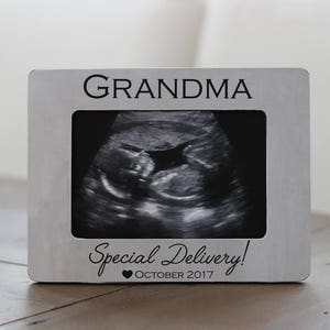 Pregnancy Expecting Announcement for Grandma Gift Pregnancy Announcement Expecting Ultrasound Personalized Picture Frame GIFT