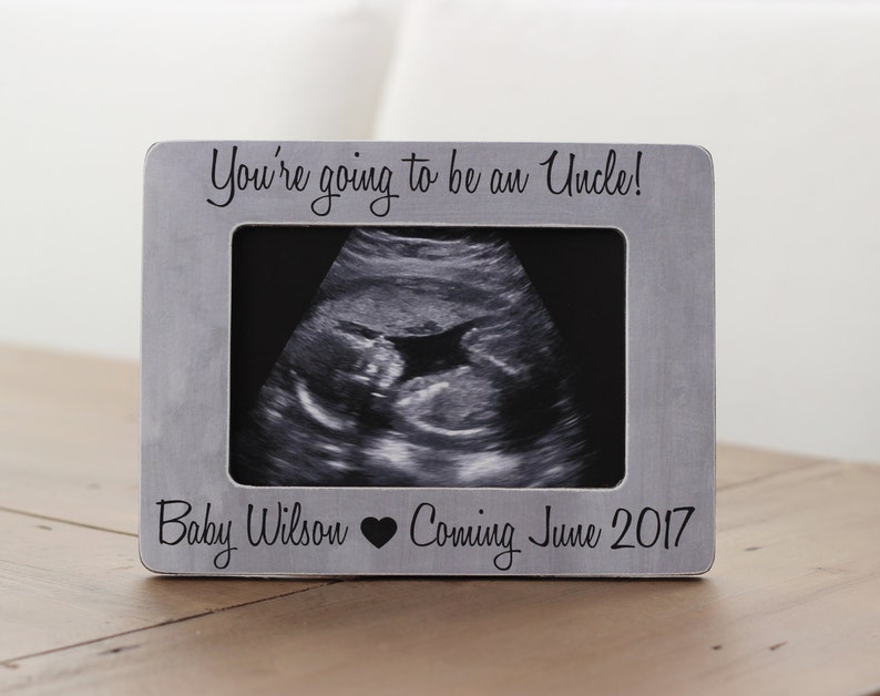 Pregnancy Announcement Uncle, You're Going to be an Uncle, Ultrasound Sonogram Frame, Expecting, Pregnancy Personalized Picture Frame Gift image 1