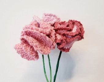PDF Carnation flower crochet pattern, instant download digital crochet flower bouquet pattern