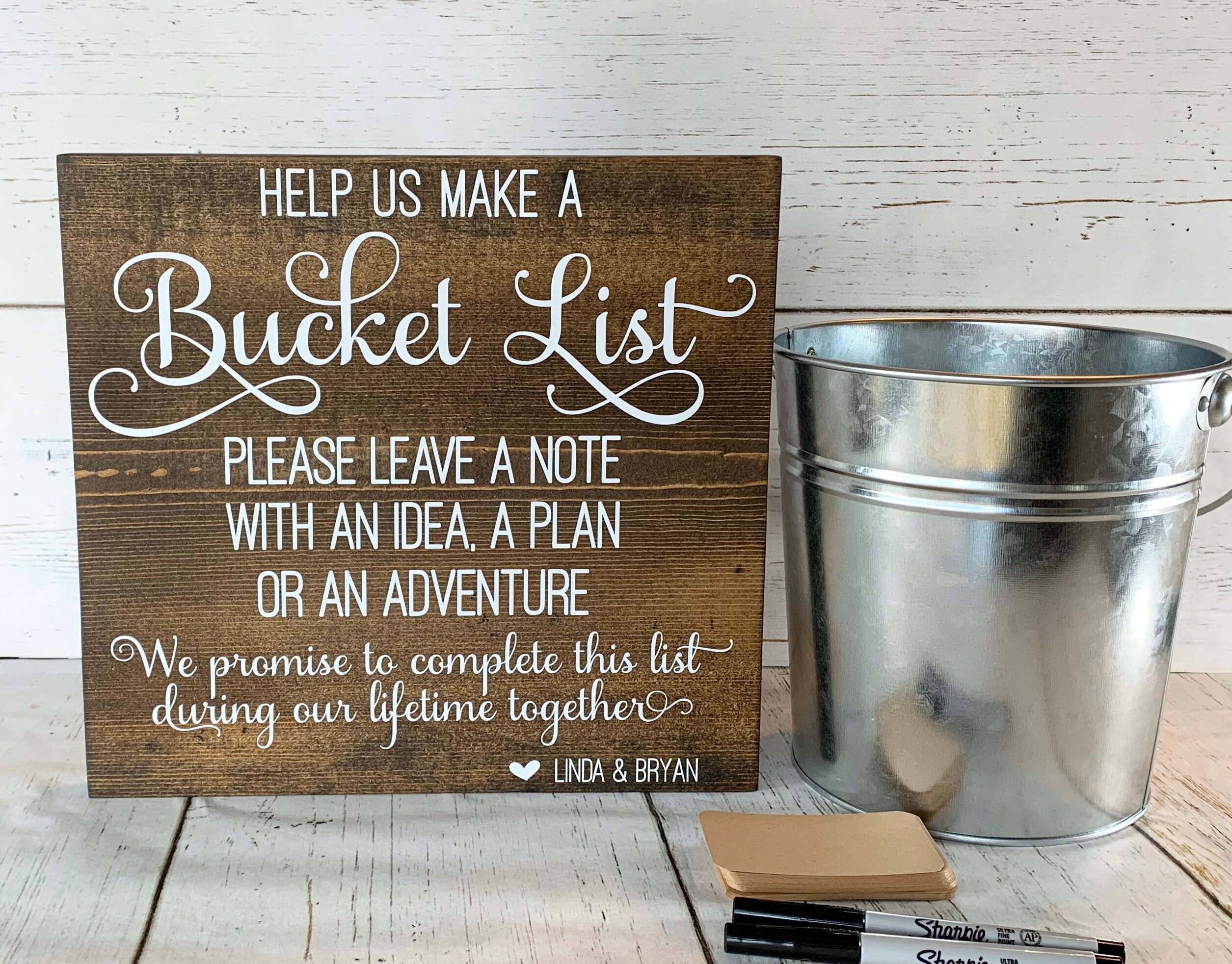 Bucket List Sign Printable Wedding Sign Personalized BUCKET LIST Rustic