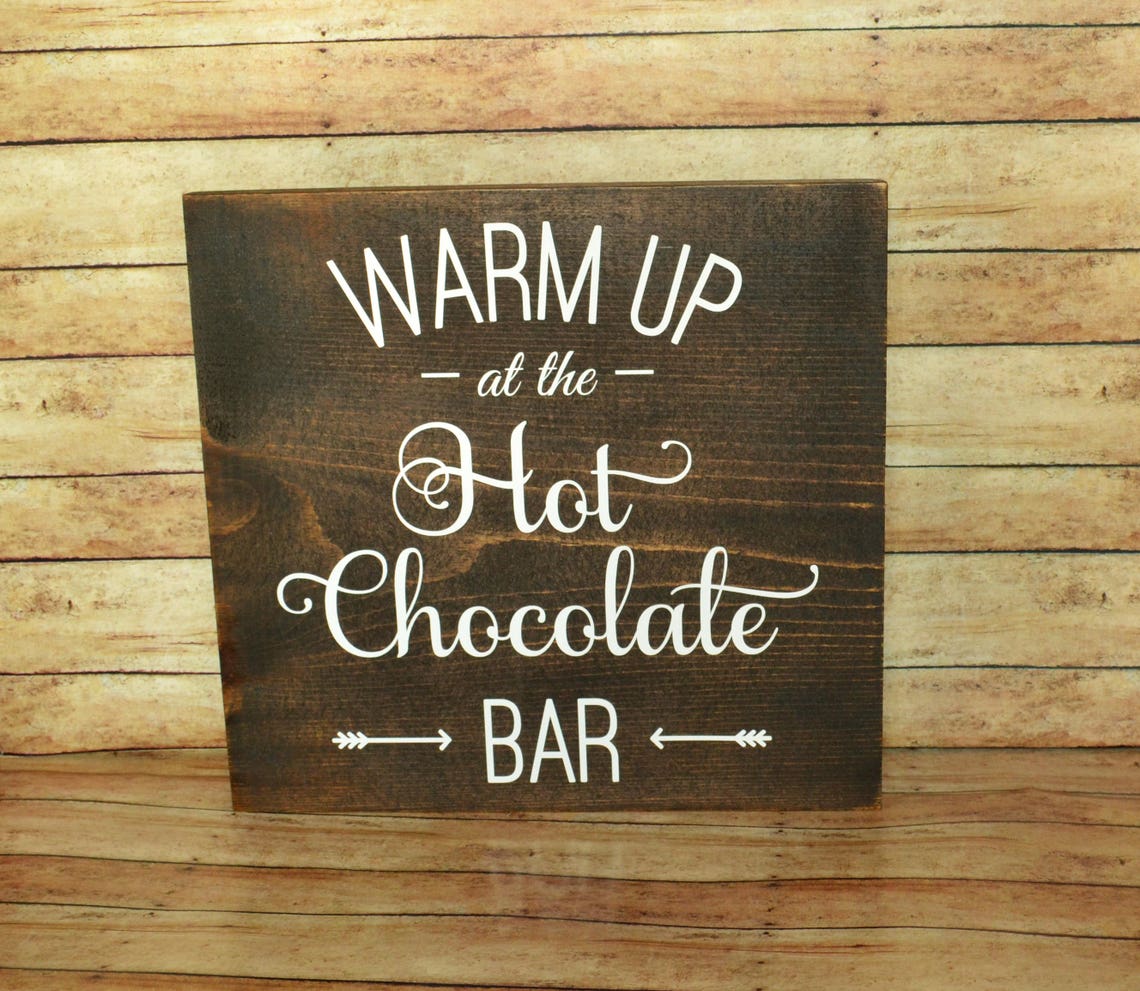 Hot Chocolate Bar Sign Holiday Party Decor Rustic Christmas | Etsy