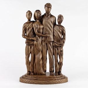 Anniversary gift for wife or husband, Wooden family figurines, Gift for family, Wedding anniversary gift, Family sculpture, Family statue