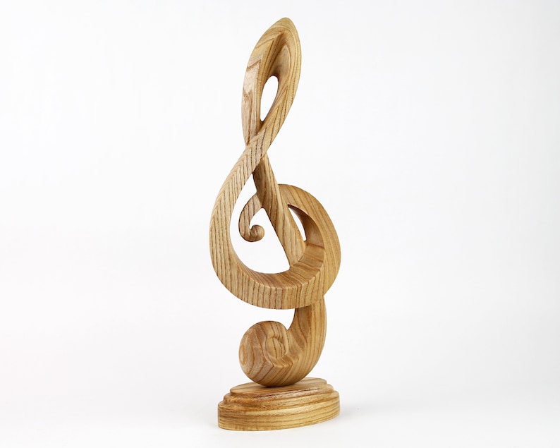 Music related Gifts Wooden Treble Clef Art Sculpture Music Etsy