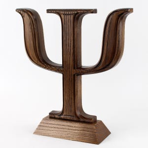 Símbolo psi tallado en madera, regalo de psicólogo personalizado, regalo de graduación de psicología, escultura de madera tallada a mano, figura del signo Psi,