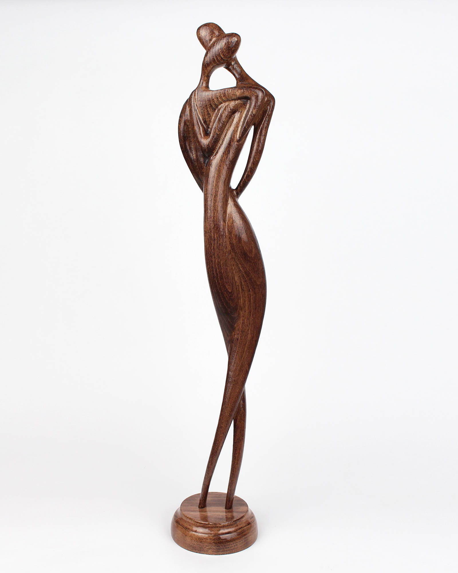 Escultura Besos Amantes - Resina Dorada, 20cm, Regalo Aniversario Bodas Romántico